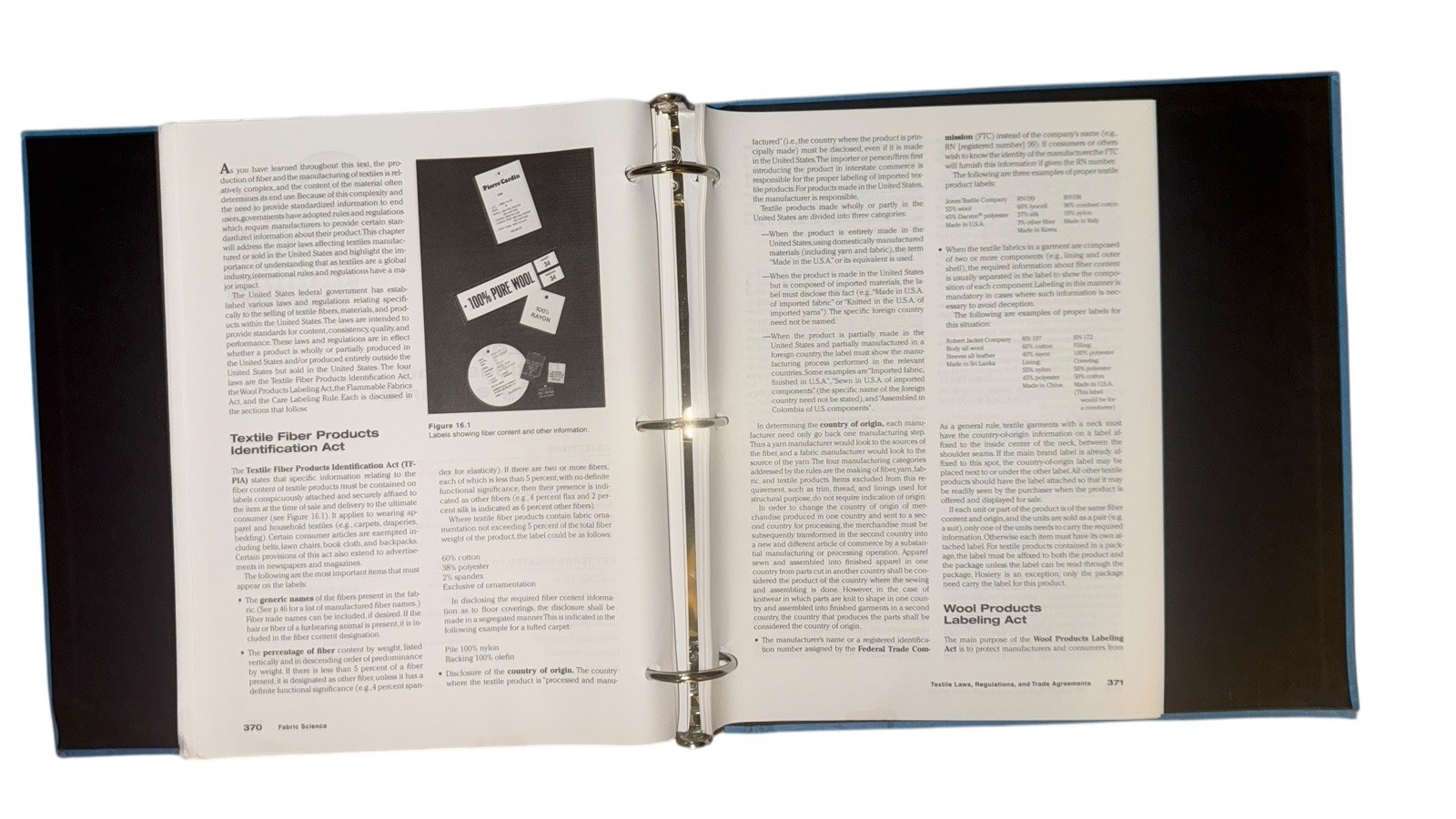 J.J. PIZZUTO’S FABRIC SCIENCE, 8TH Ed. Binderr Joseph Pizzuto & Arthur Price