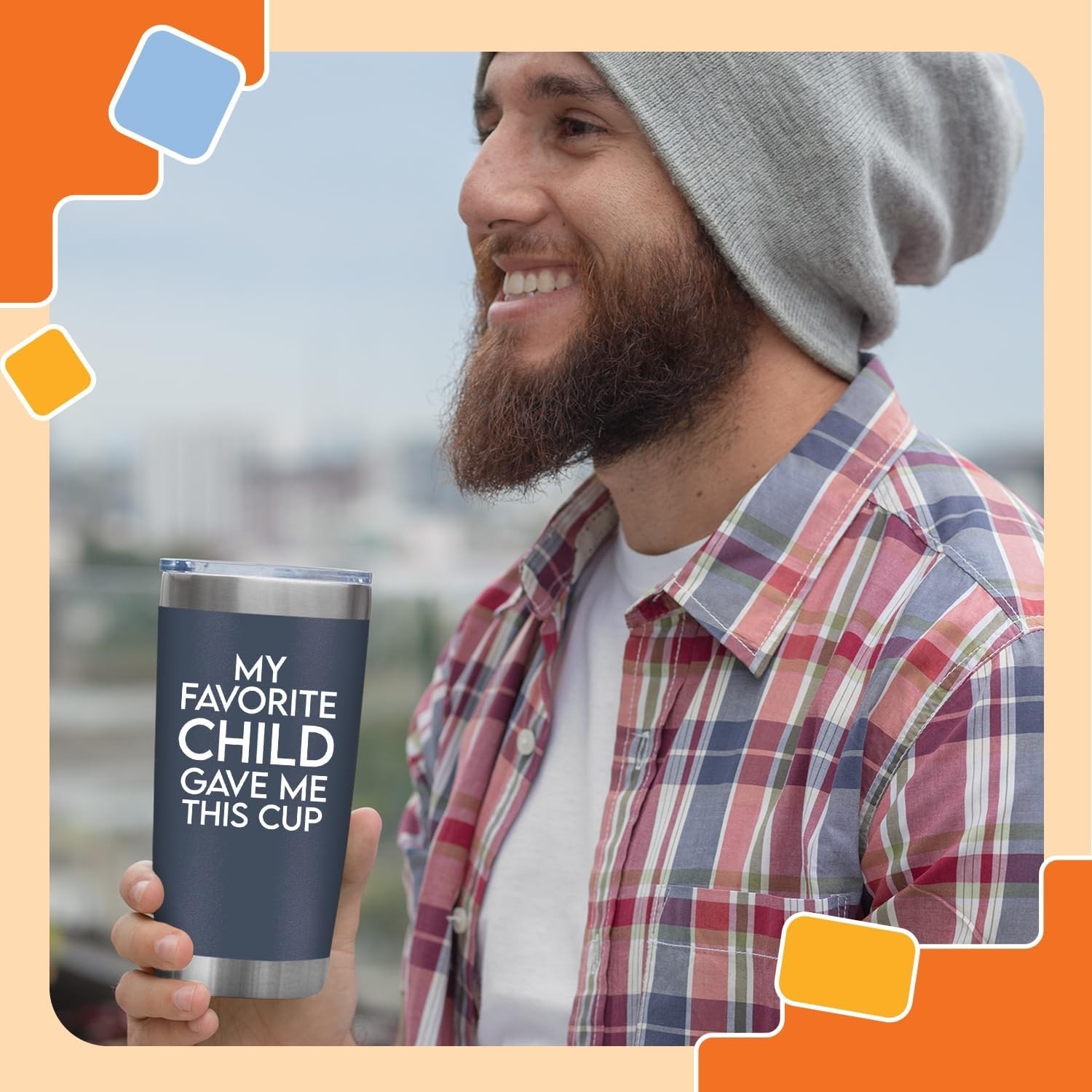 20 Oz Insulated Stainless Steel Dad Tumbler – Navy, Gift for Fathers