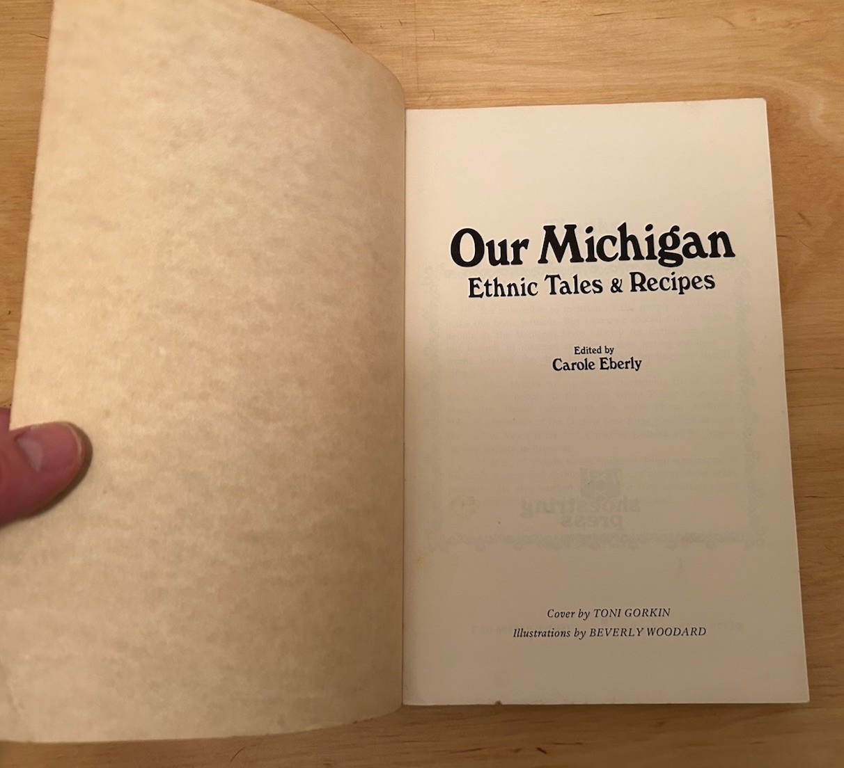 1979 Our Michigan Ethnic Tales & Recipes by Carole Eberly Paperback Cookbook