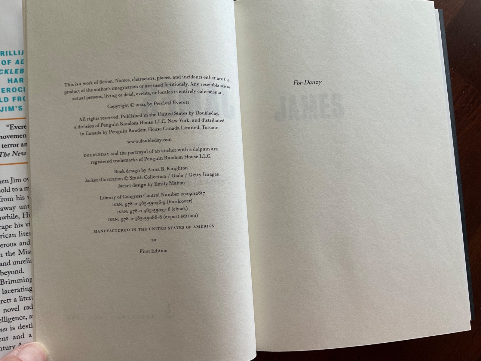 James by Percival Everett, 2024 First Edition NY Times Bestseller BRAND NEW!