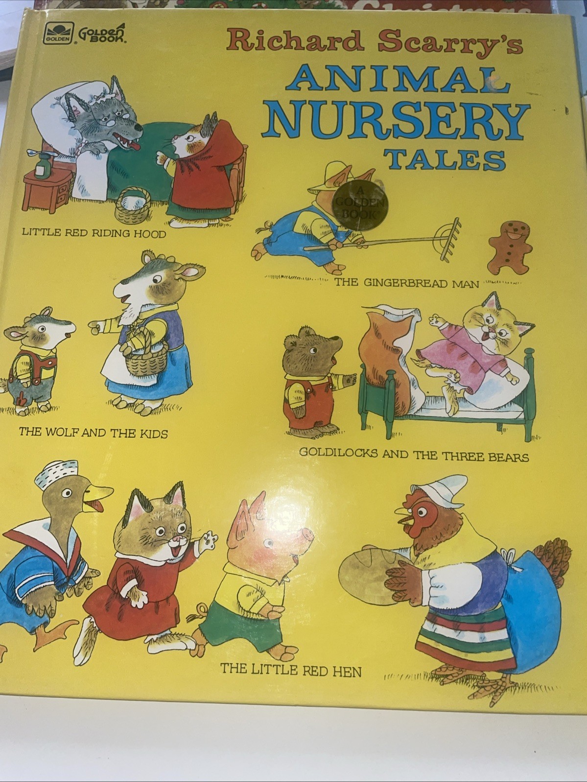 Vintage Richard Scarry Childrens Book Lot 5 Golden Books Animal Nursery Tales