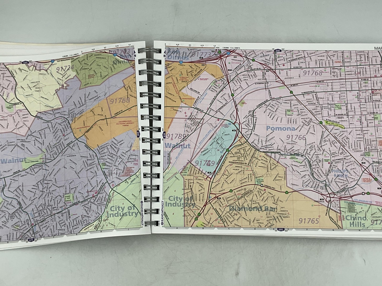 Los Angeles & Orange Counties Rand McNally 2013 Ring/Wire Bound Streetguide