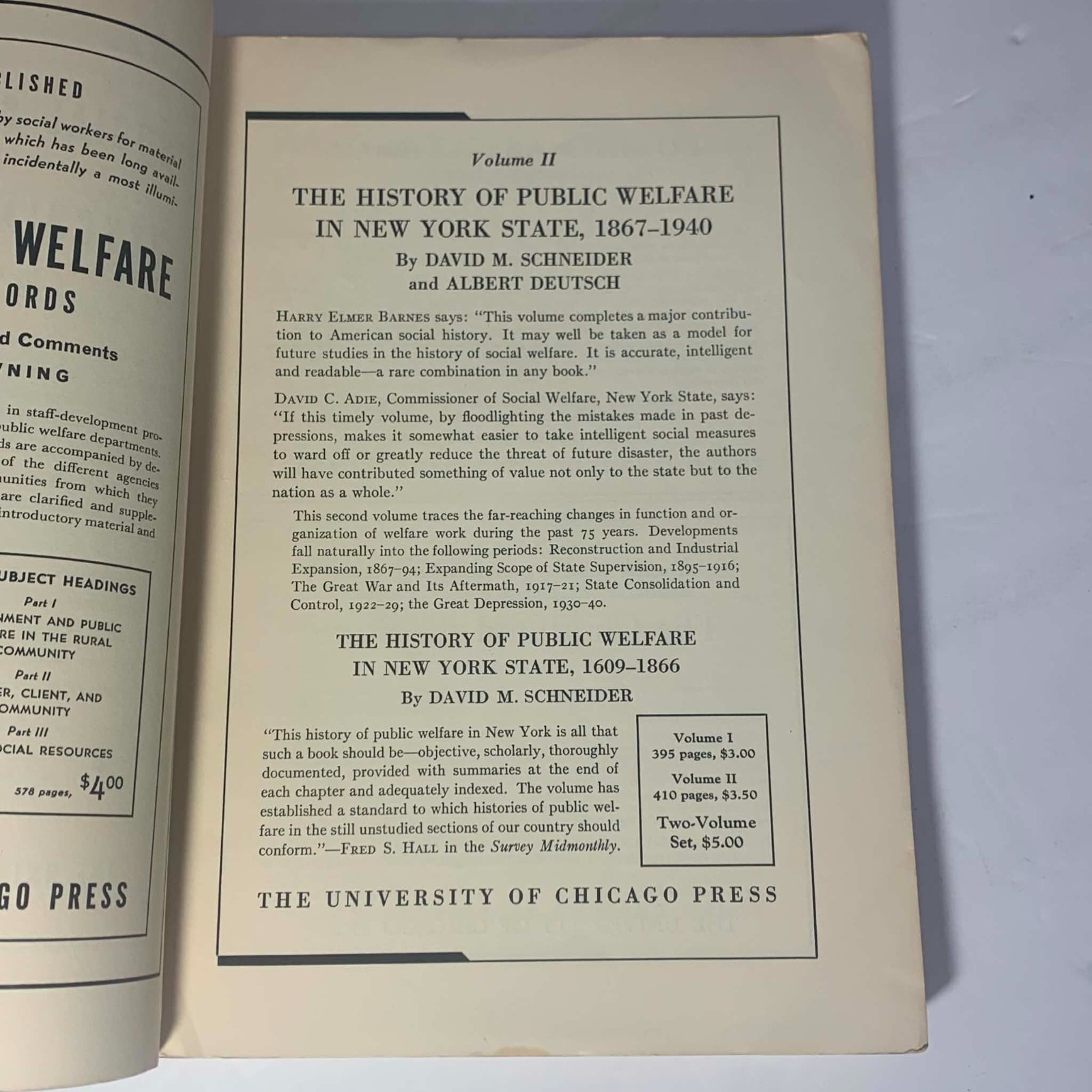 University of Chicago Press / Social Service Review / Volume XV/ December 1941