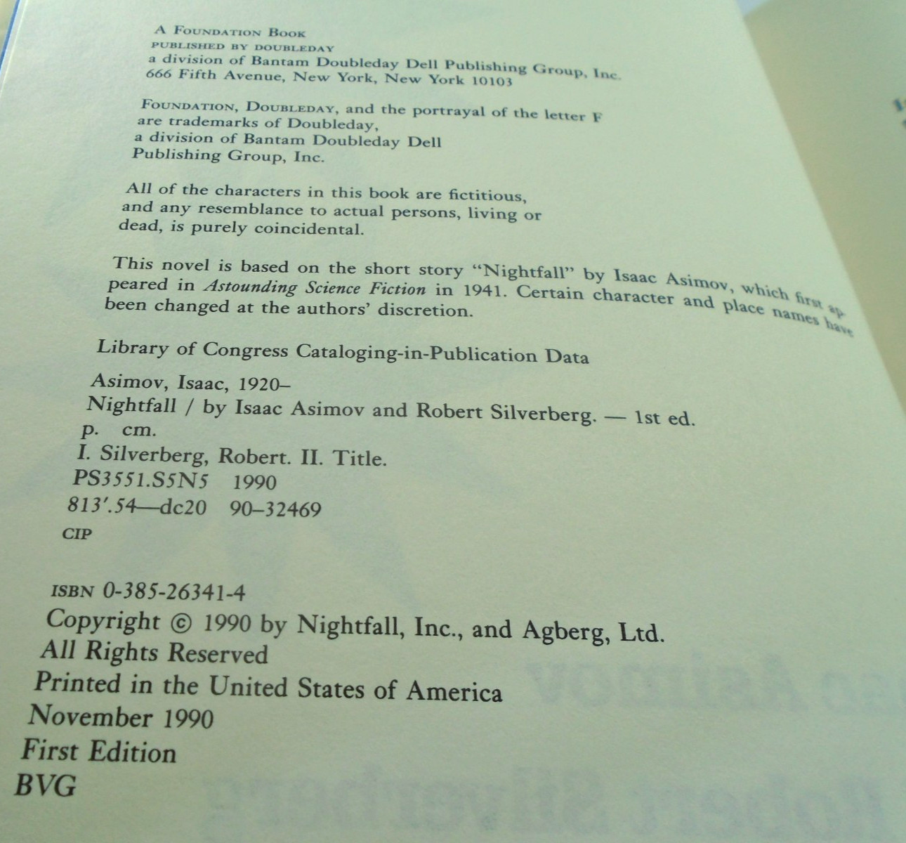 Nightfall by Isaac Asimov Robert Silverberg Hardcover 1st Edition 1990