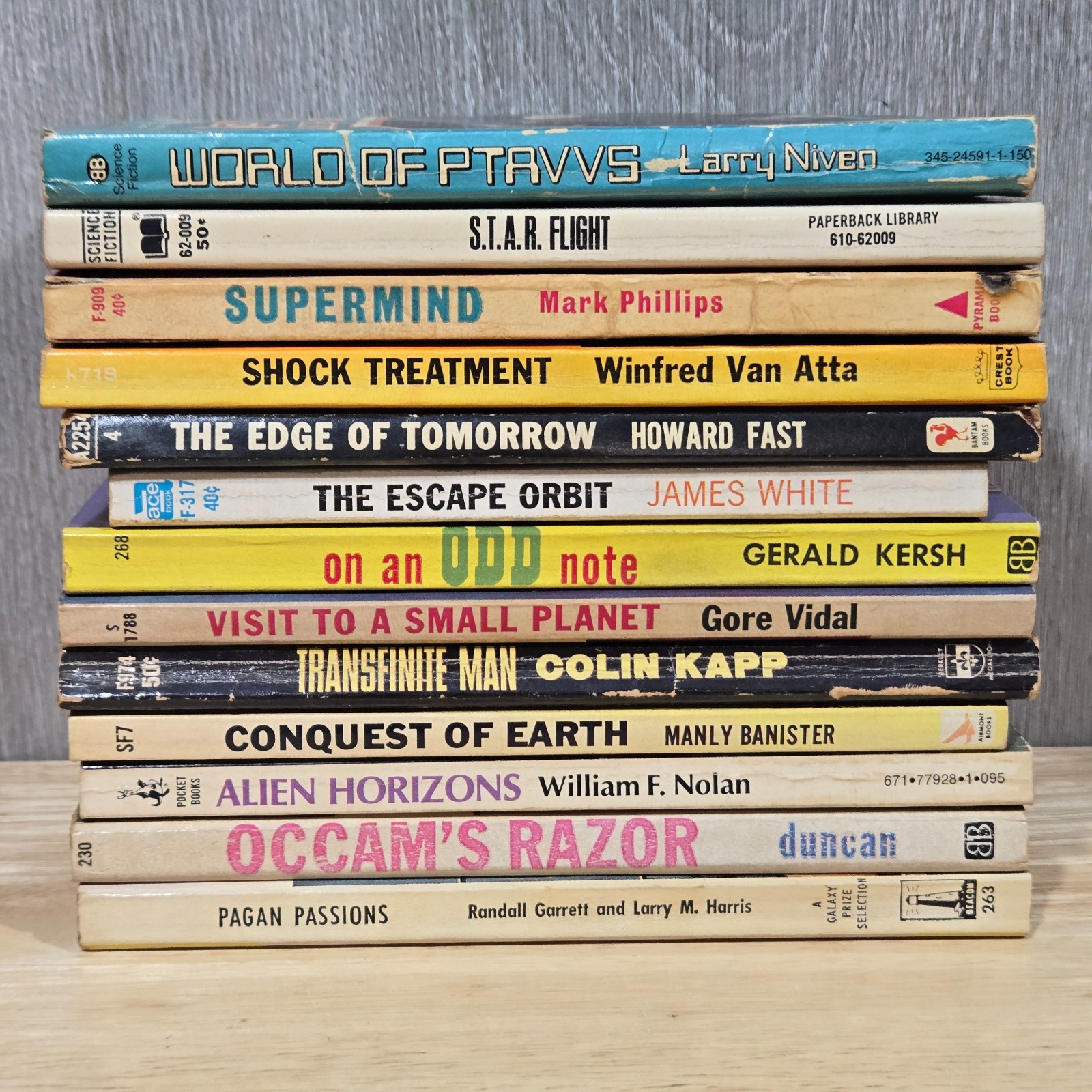 Vintage Sci-Fi Paperback Lot 13 Books Niven Tubb Nolan Gore Vidal Kapp Duncan