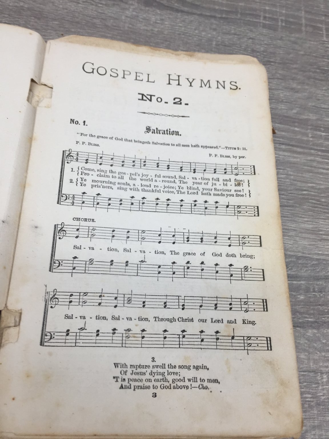 Gospel Hymns No. 2 Bliss Sankey 1876 Hymnal Vintage Sheet Music John Church