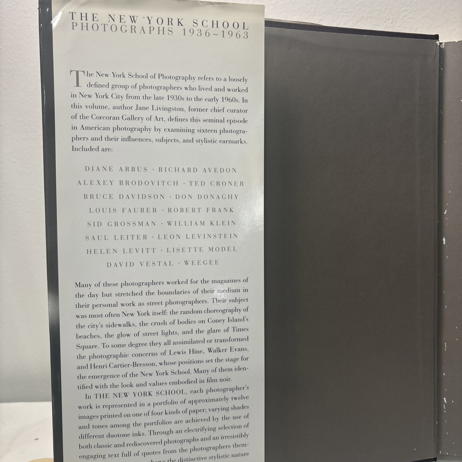 The New York School: Photographs, 1936-1963 by Livingston, Jane
