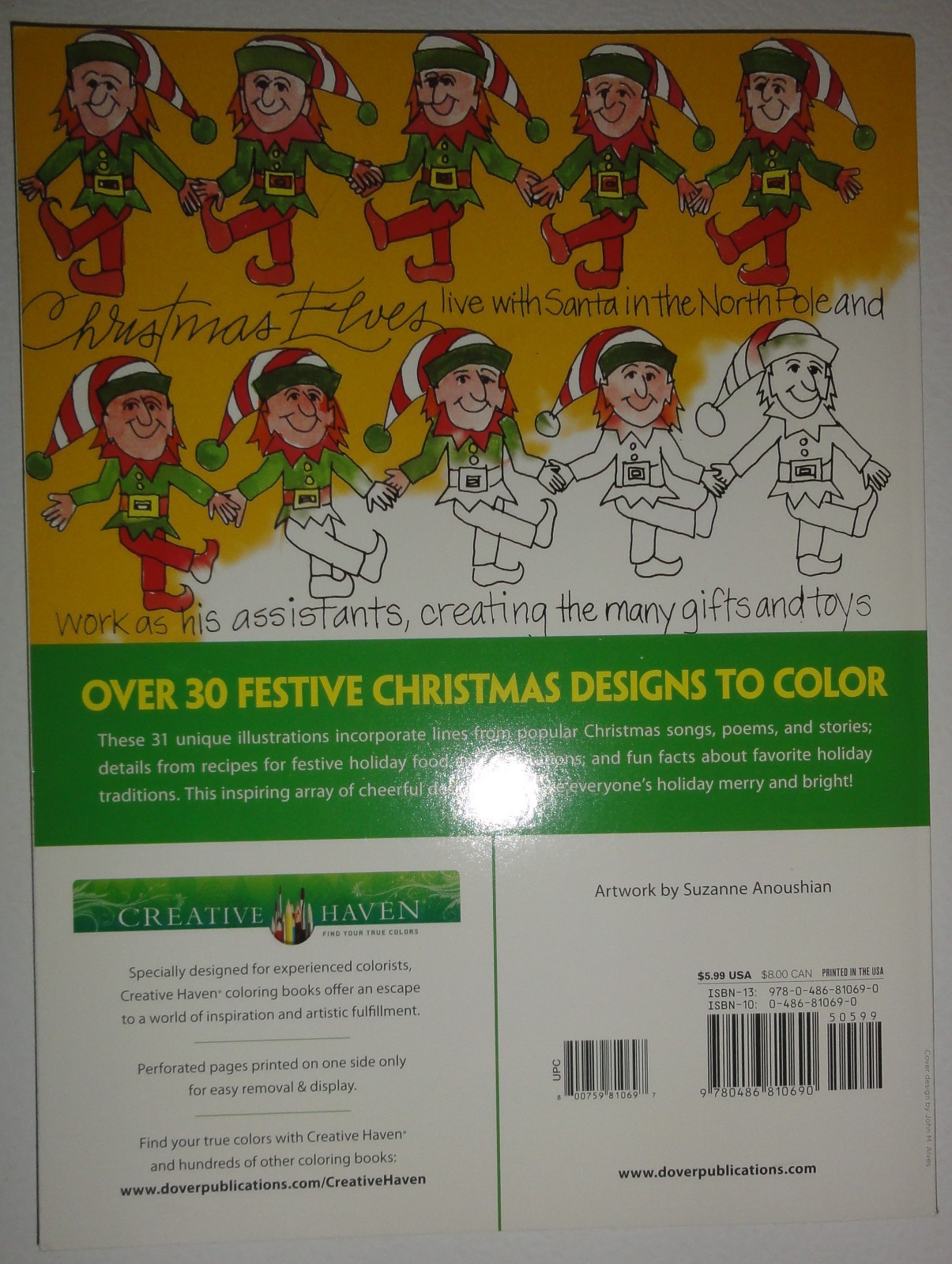 LOT 8 “CHRISTMAS” THEME COLORING BOOKS BY CREATIVE HAVEN/DOVER, NEW! $51 VALUE!
