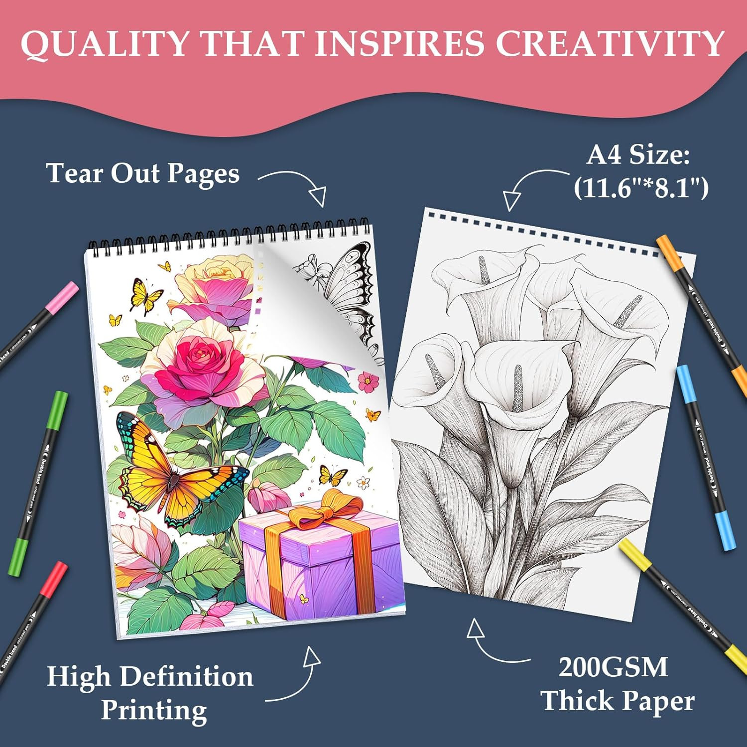 Coloring Book for Adults Relaxation, 24 Pages Adult Coloring Books for Women