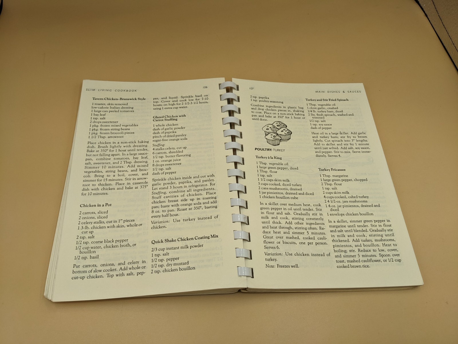 Cookbook: The Slim Living Cookbook 1981 Over 500 Recipes Spiral PB Pages 181