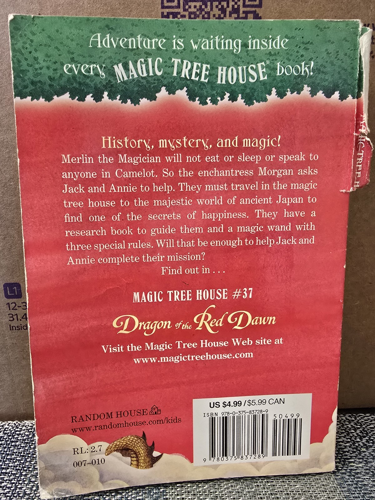 Dragon of the Red Dawn by Mary Pope Osborne Paperback