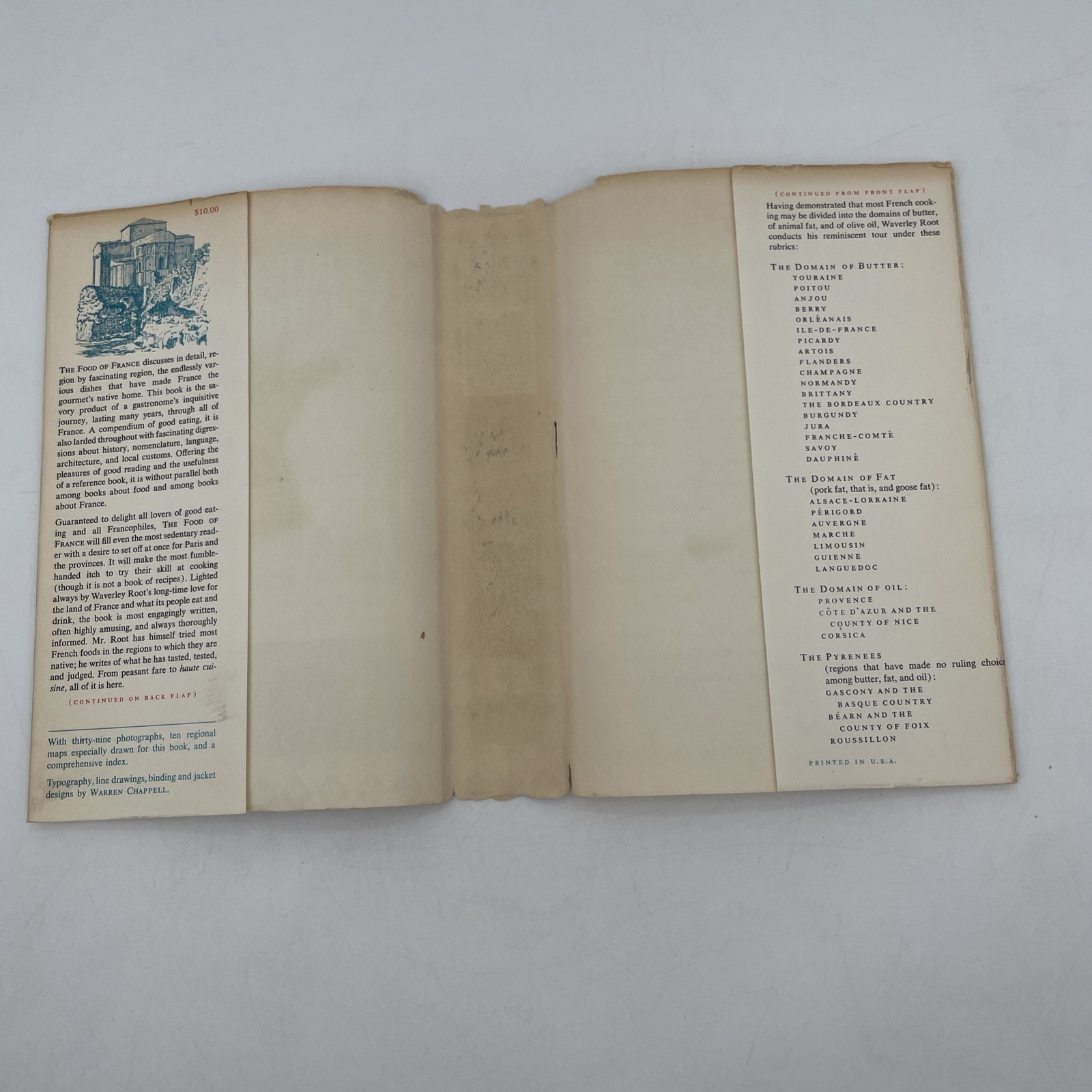 Food of France Waverley Root 1958 2nd Printing Culinary Travel Illustrated HC DJ