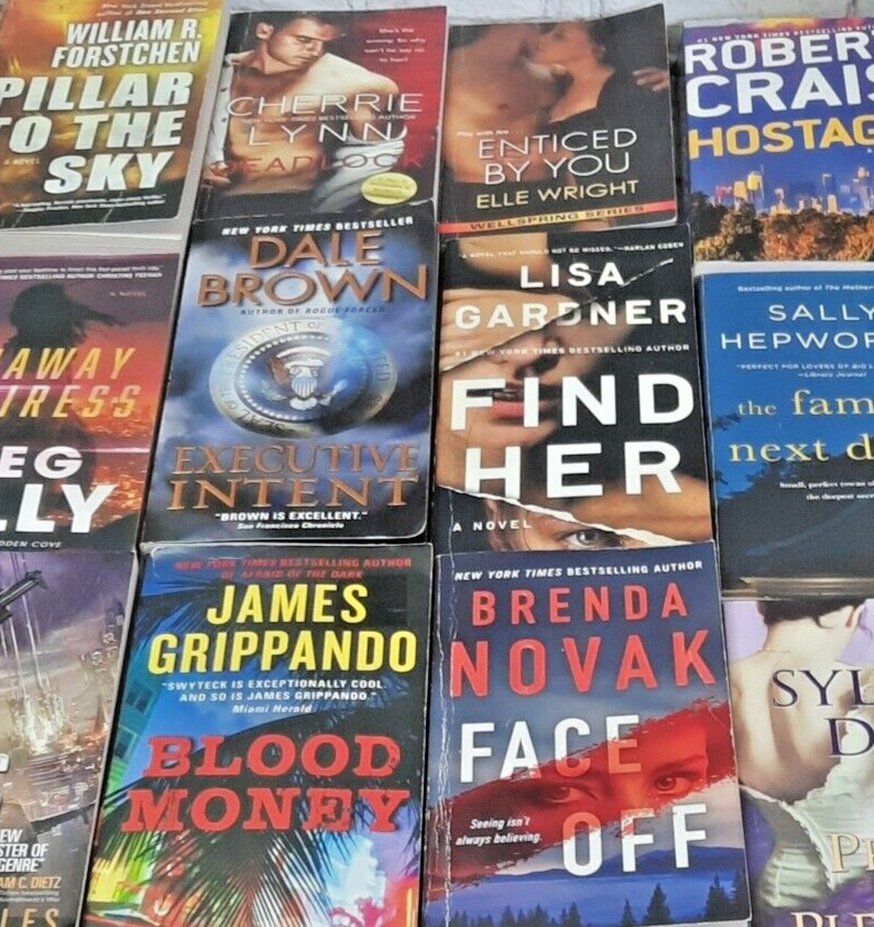 Thriller Fiction novels Bulk Lot of 6 Paperback Books from Random Authors