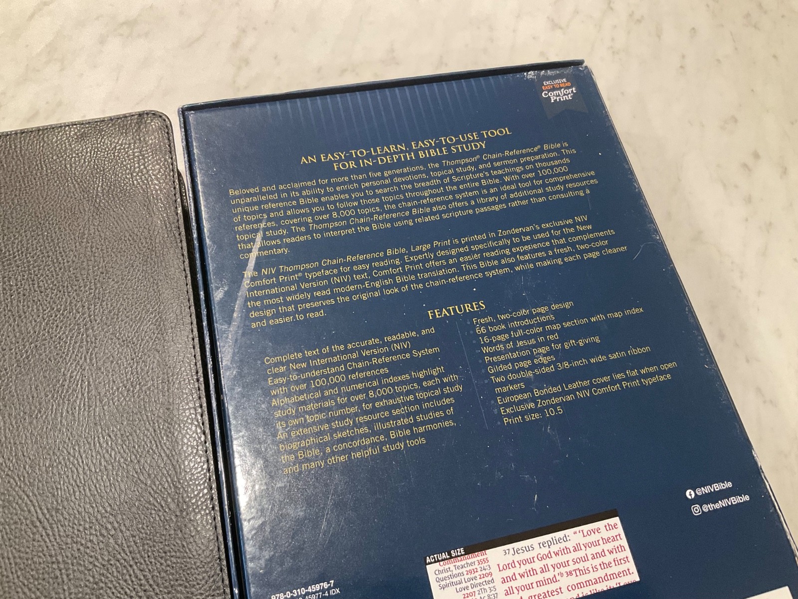 NIV Thompson Chain Reference Bible 2022 Large Print Black Bonded Leather