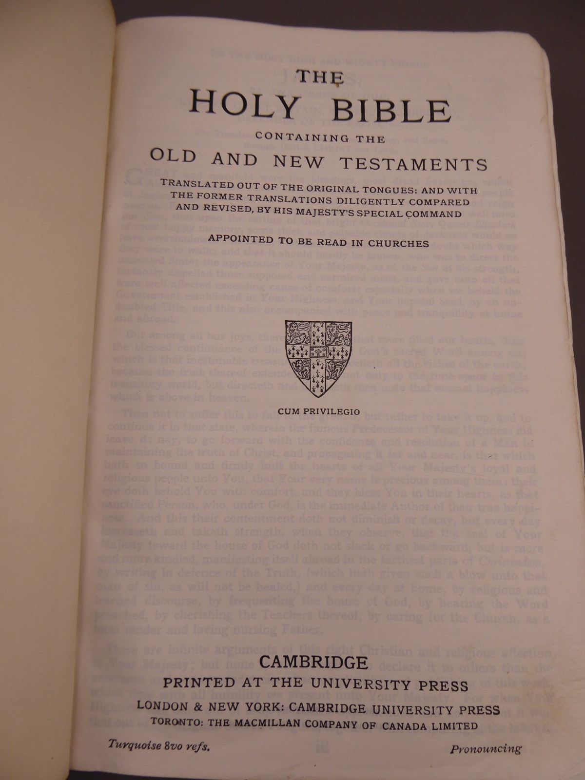 Vintage Holy Bible Black Morocco Leather Cambridge England KJV