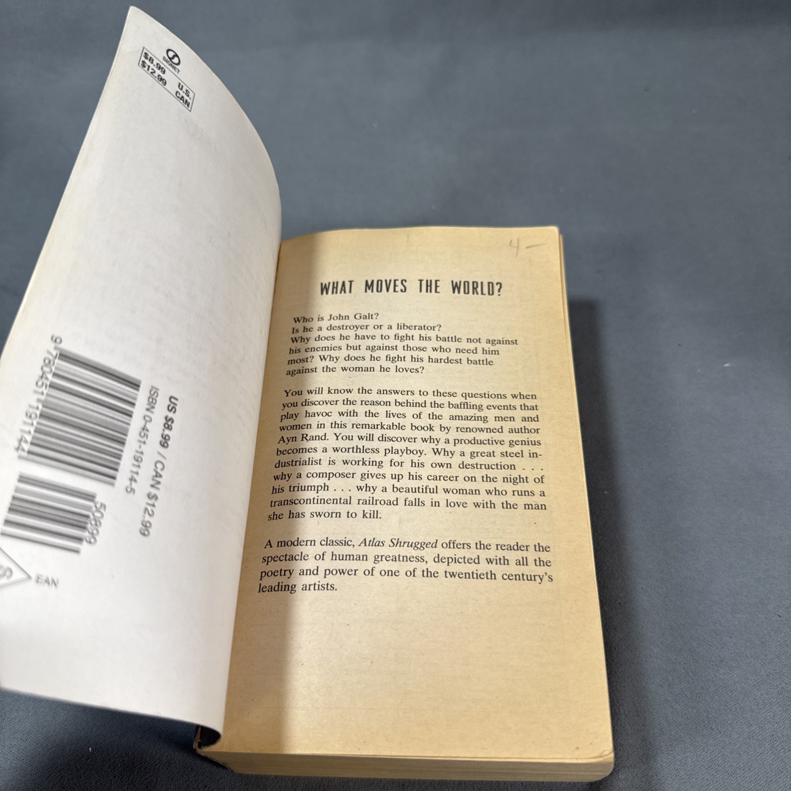 ATLAS SHRUGGED Ayn Rand, 10th Print, Paperback 35th Anniversary Ed 1992 Signet