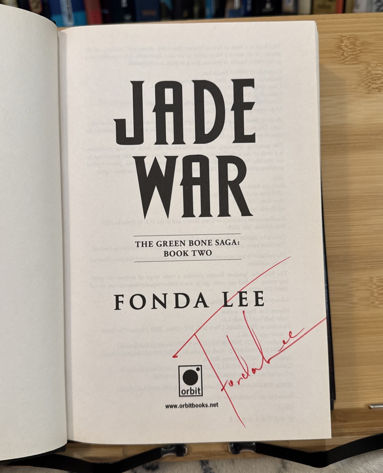 SIGNED – Jade War – Fonda Lee (Hardcover) First Edition/Print, 1st/1st, $26.00