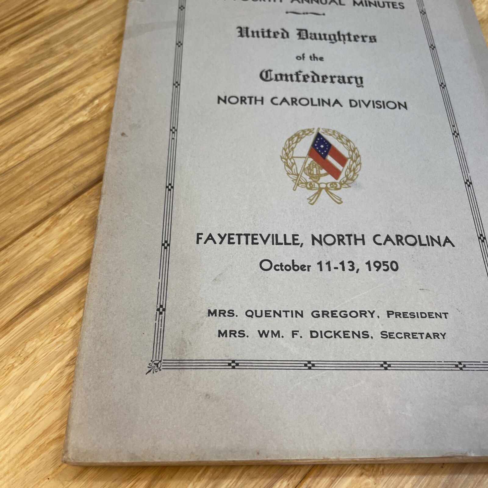 54th Annual Minutes United Daughters of the Confederary NC Division 1950 KG