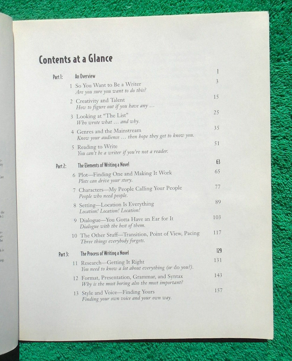 “Complete Idiot’s Guide To Writing A Novel” by Tom Montelcone 328 Pages