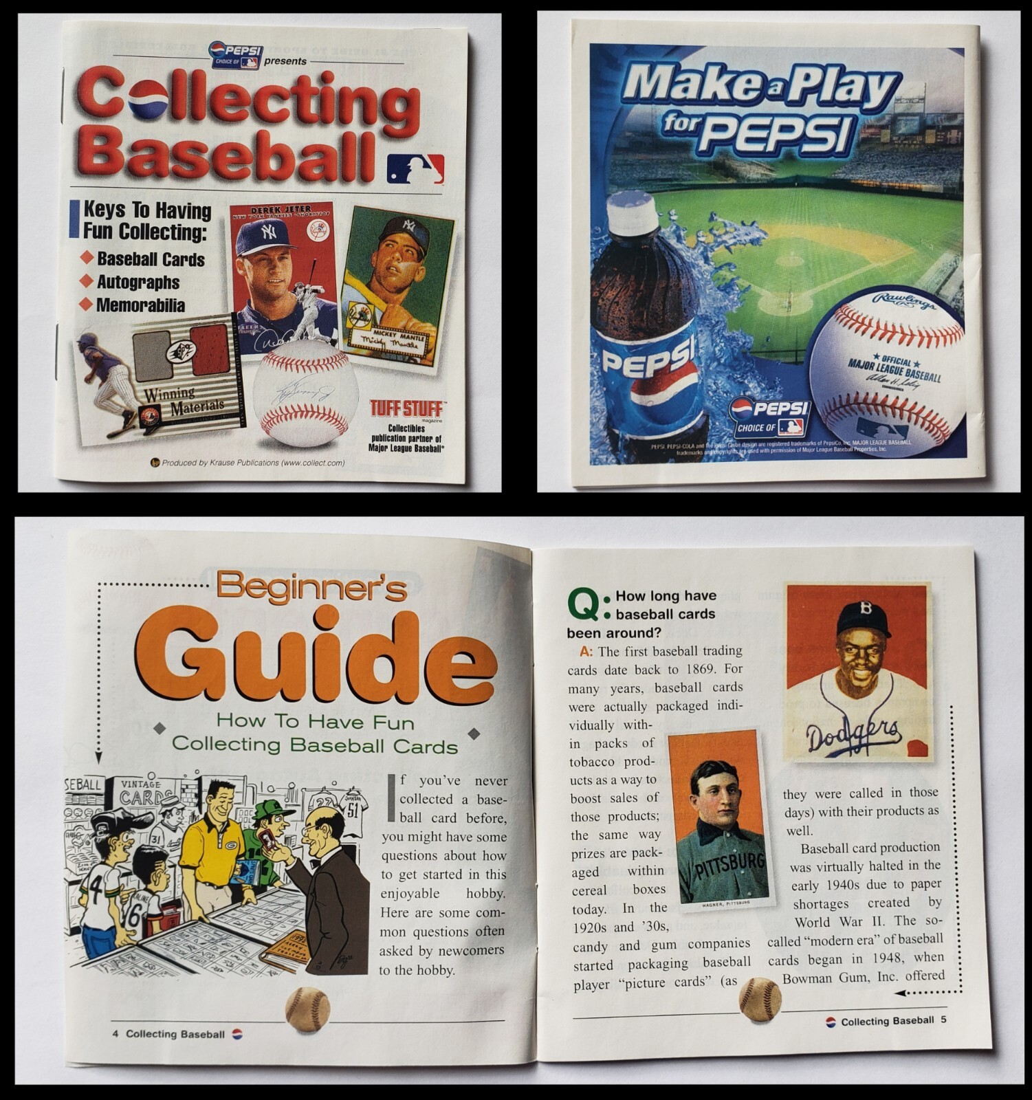 Vintage 2001 Pepsi Collecting Baseball Cards Booklet Magazine Comic MLB Mint