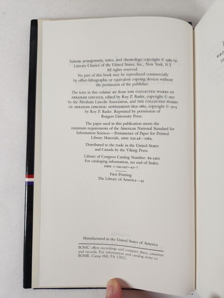 Lincoln 2 Vol Set: Speeches, Letters, Miscellaneous Writings The Lincoln-Douglas