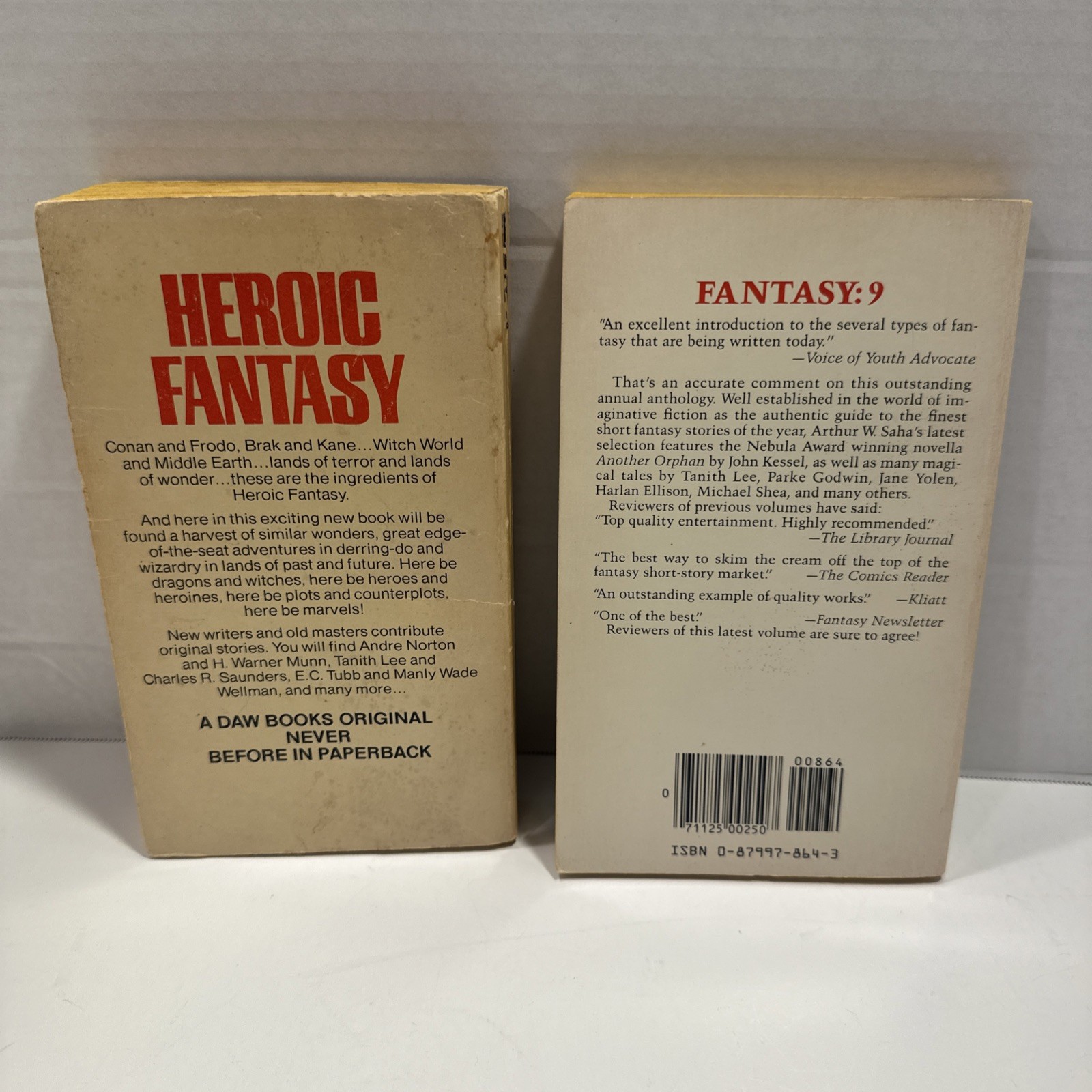 Heroic Fantasy 1979 DAW No 334 & The Years Best Fantasy Paperbacks 1st Print