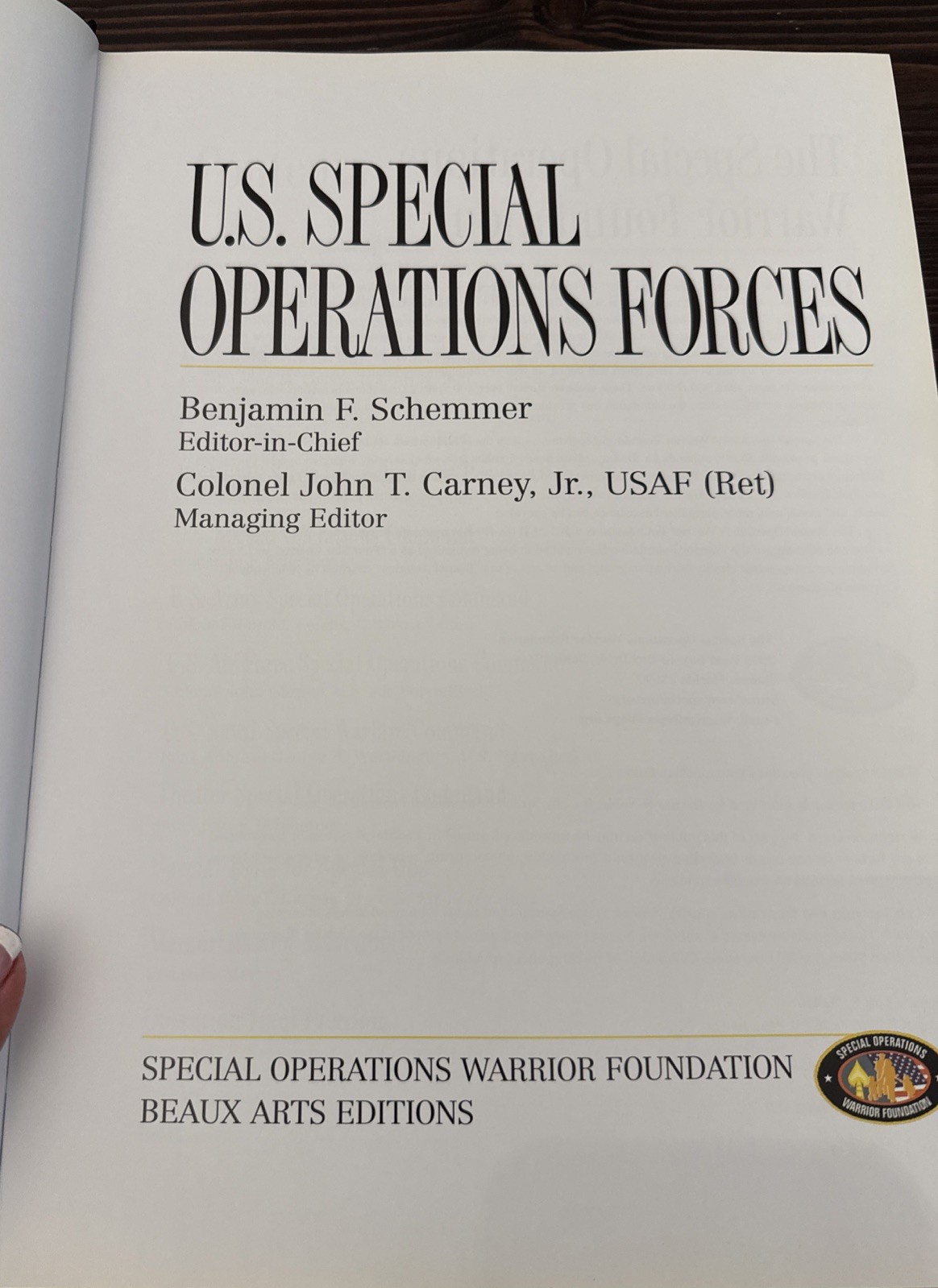 U.S. Special Operations Forces by John T. Carney and Benjamin F. Schemmer, Hard