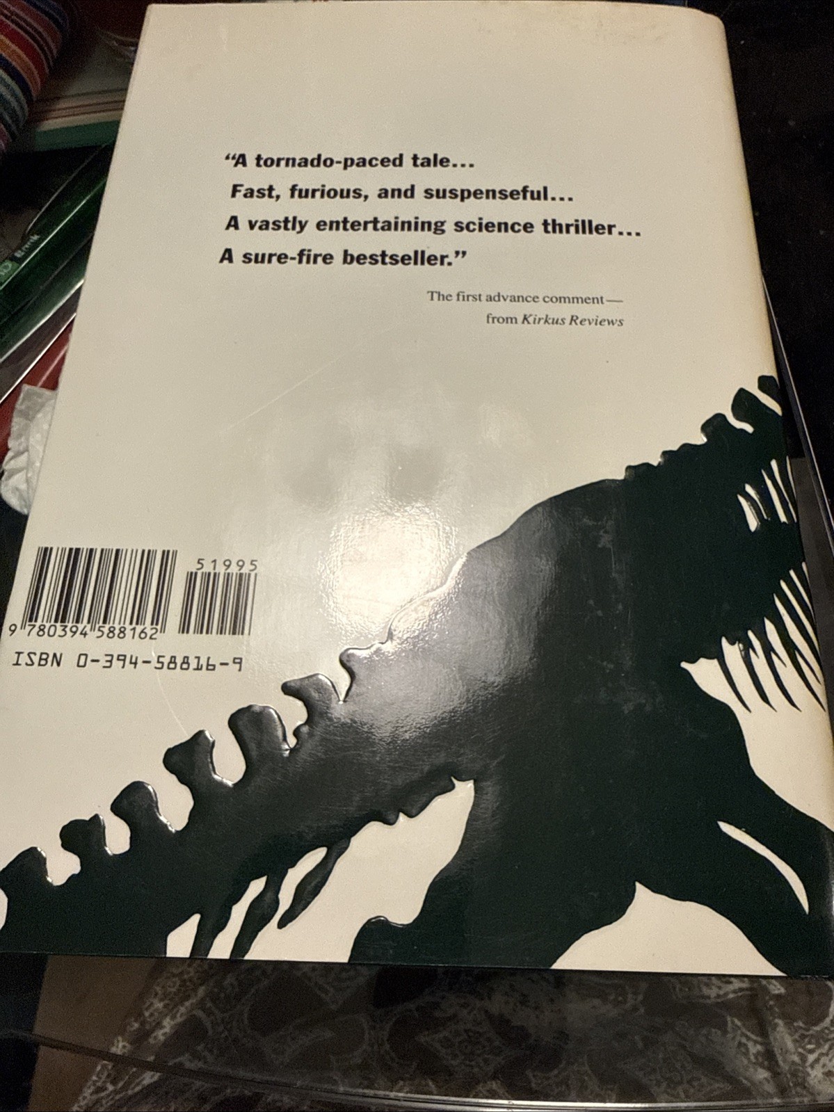 JURASSIC PARK – MICHAEL CRICHTON (HC/DJ 1990) First Edition 1st Printing
