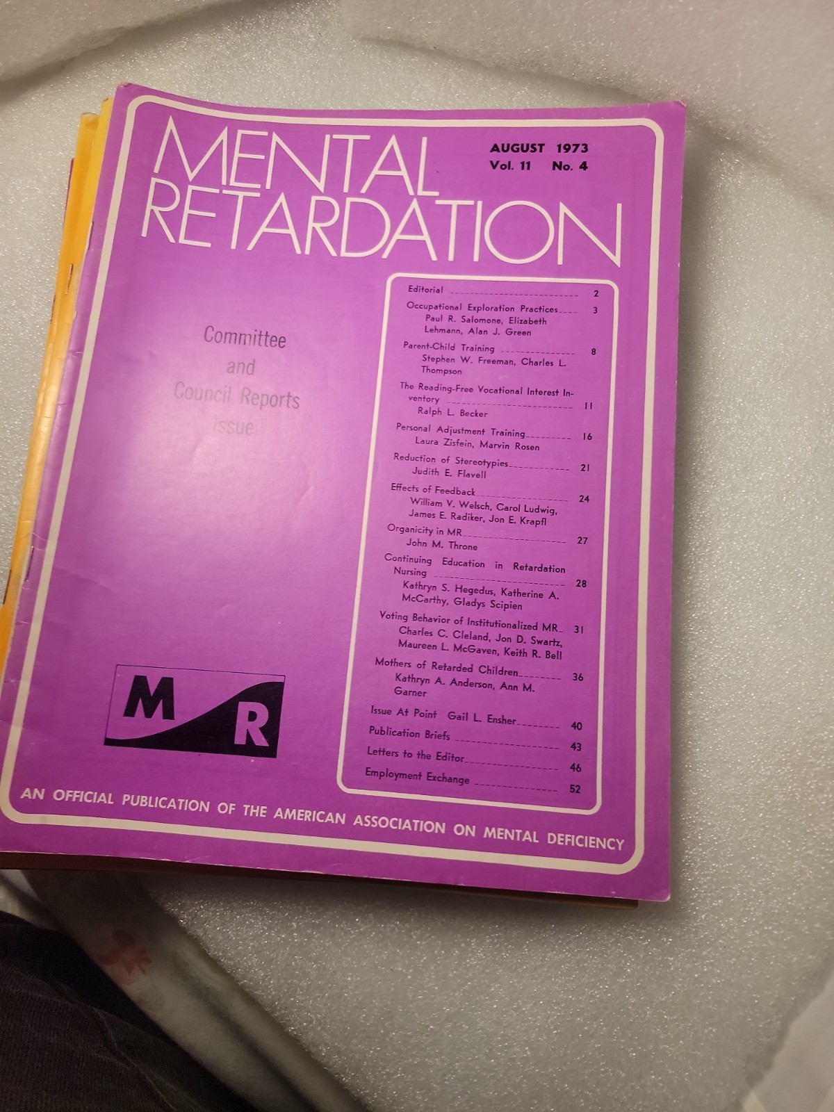 12pcs LOT! RARE FIND! Mental Retardation AAMD Magazines Publications