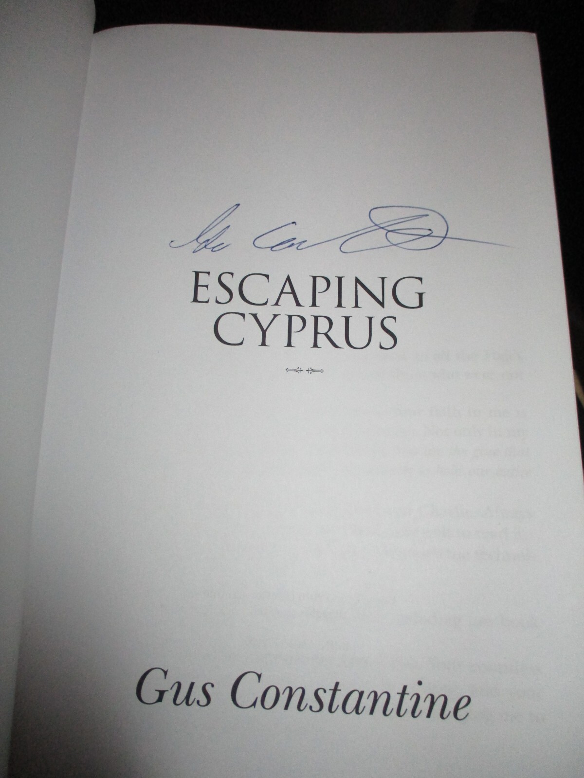 Escaping Cyprus – Paperback By Constantine, Gus – SIGNED