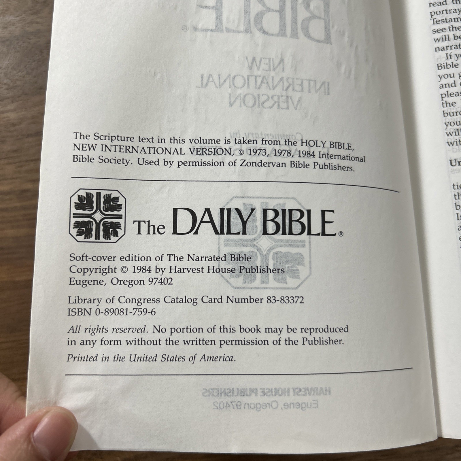 Daily Bible by F. LaGard Smith (1984, Trade Paperback)