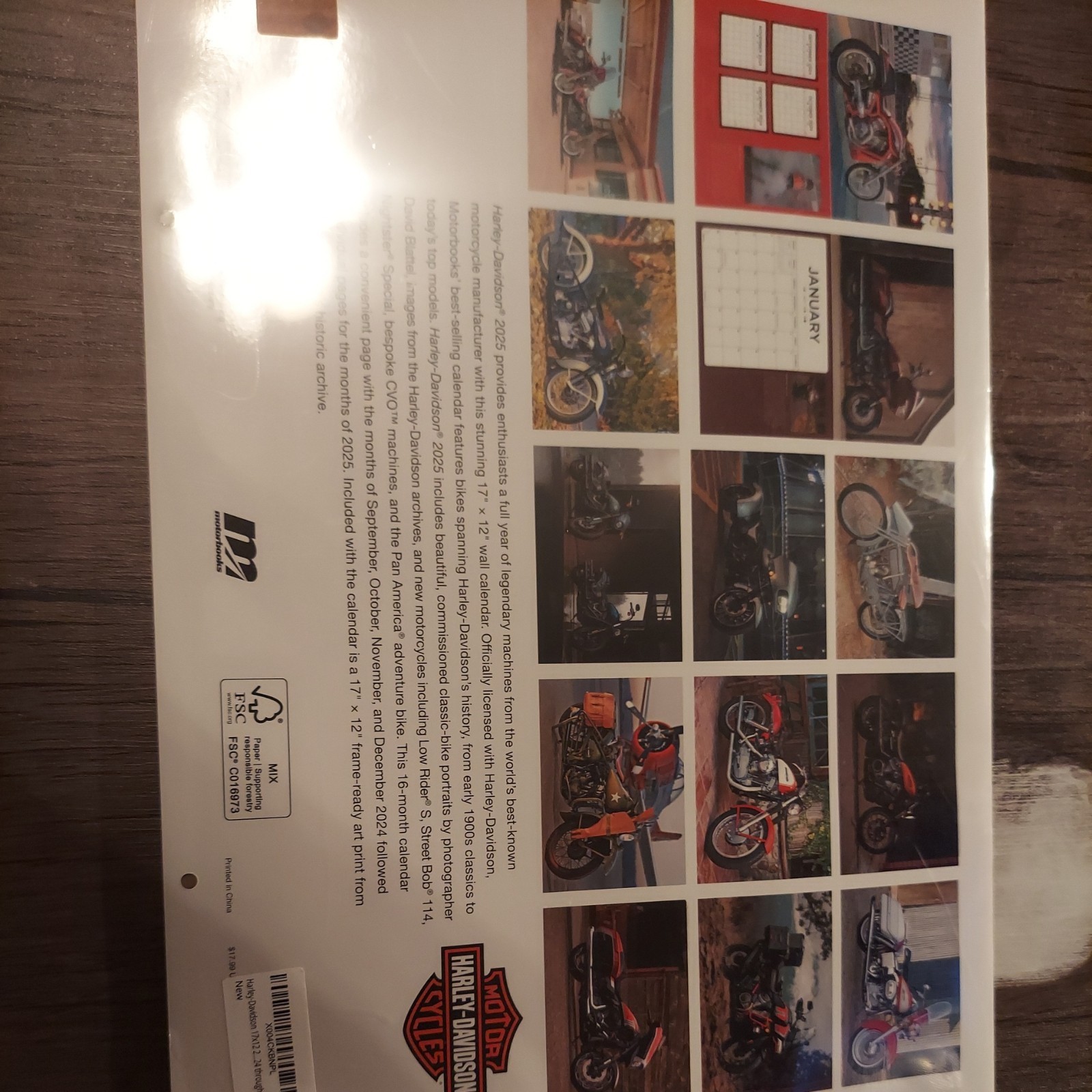 Harley-Davidson 17×12 2025: 16-Month Calendar–September 2024 through December 2
