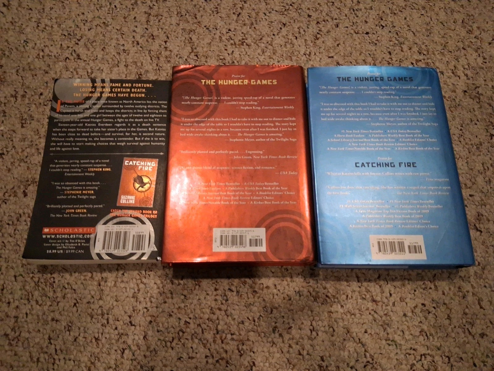 The Hunger Games Trilogy Set Suzanne Collins Paperback & Hardcover- DJ- VG