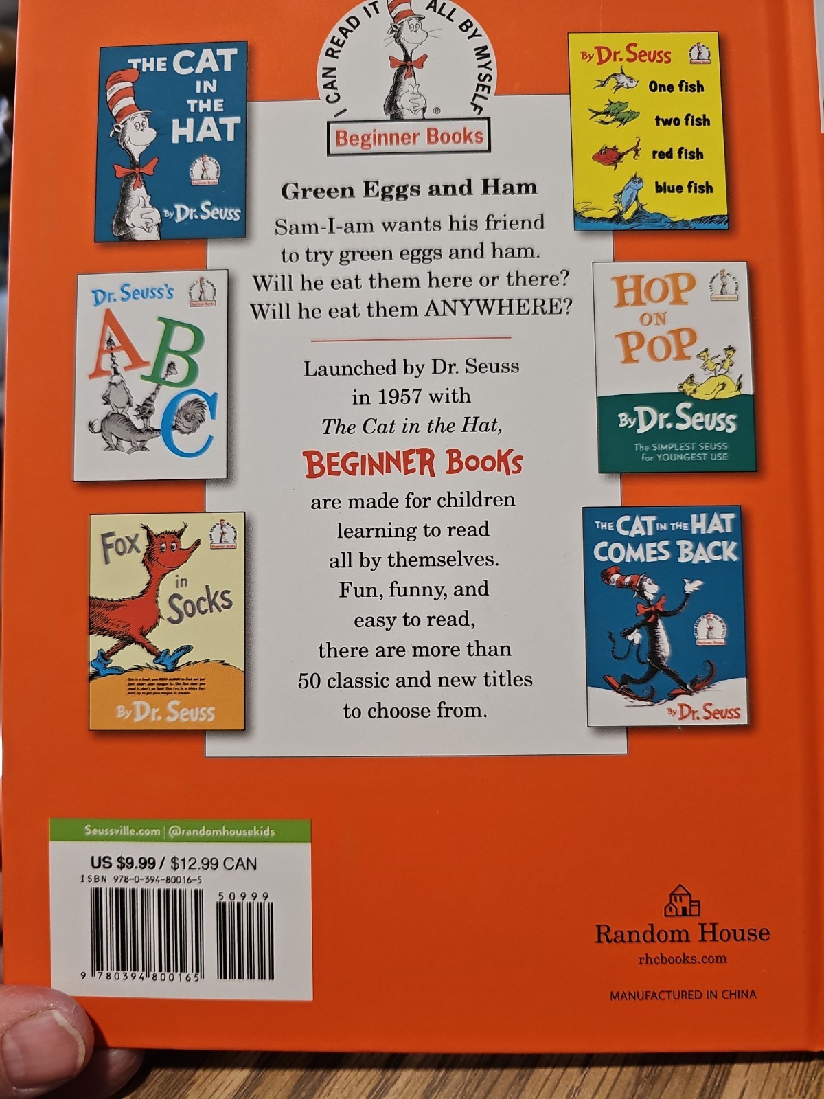 Dr. SUESS “Green Eggs and Ham” Hardcover Book 1988. Vintage