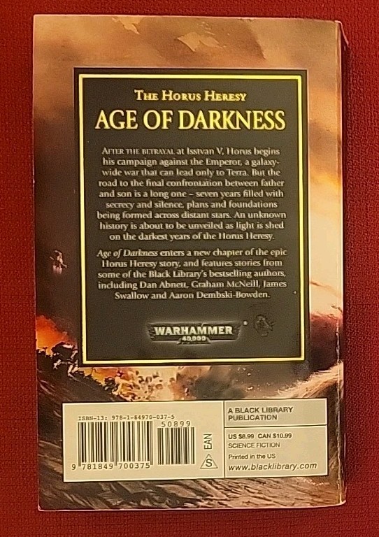 Age of Darkness The Horus Heresy Christian Dunn 2011 First Edition Warhammer 40K