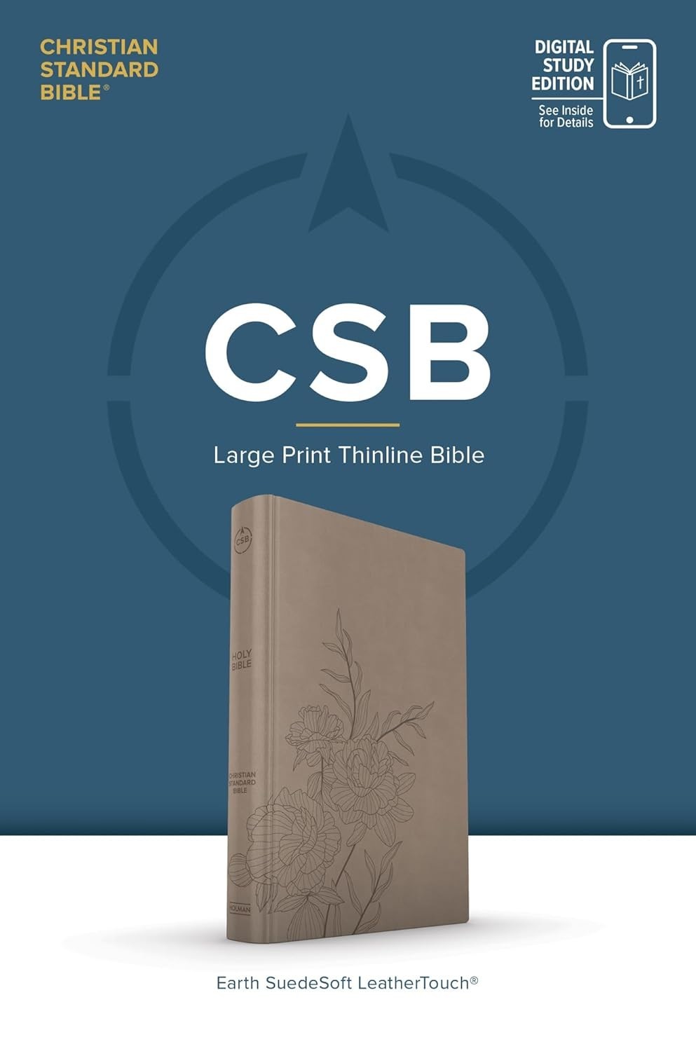 CSB Large Print Thinline Bible – Digital Study Edition in SuedeSoft LeatherTouch