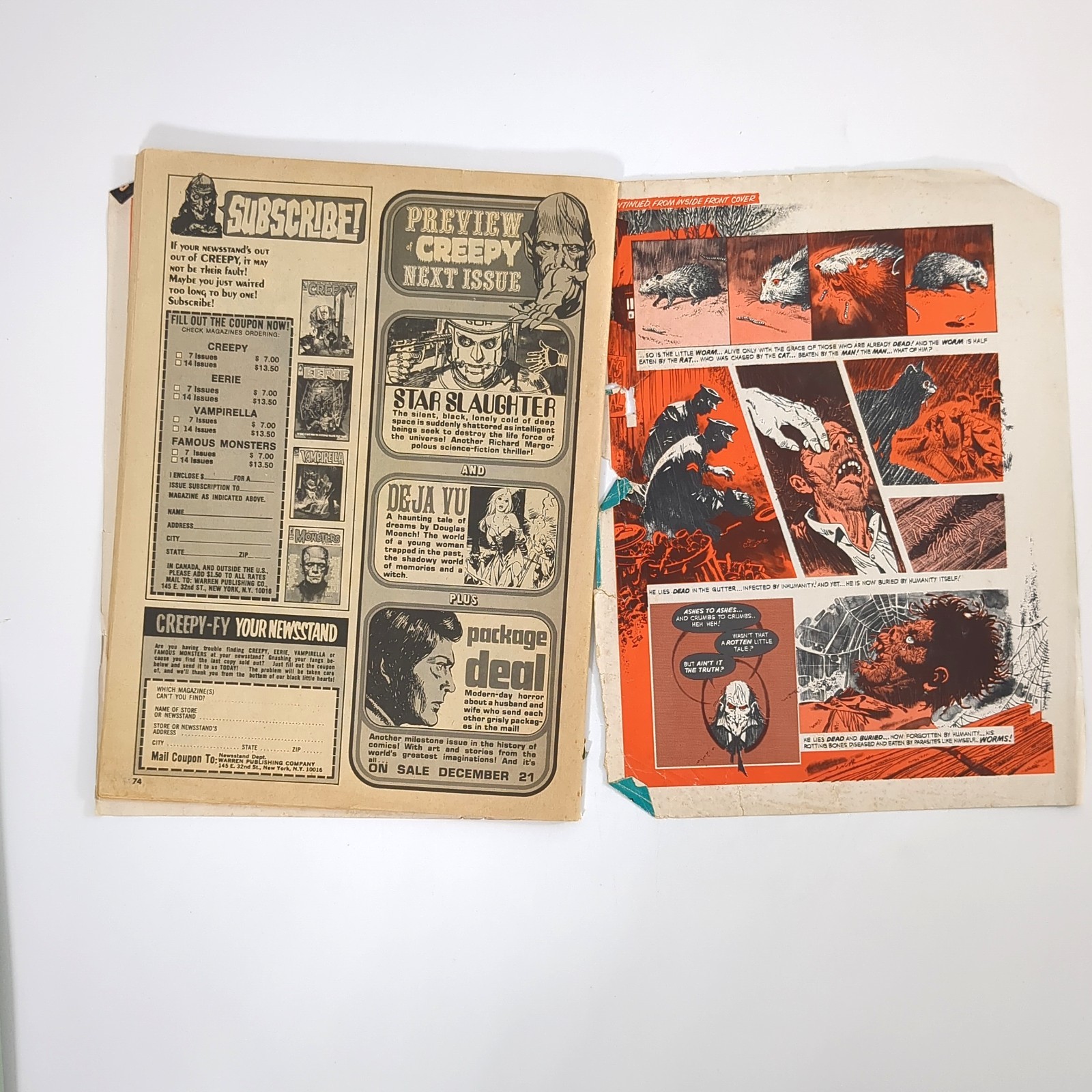 Creepy Magazine Lot 42 50 130 Warren Horror Comics 1971 1973 1981