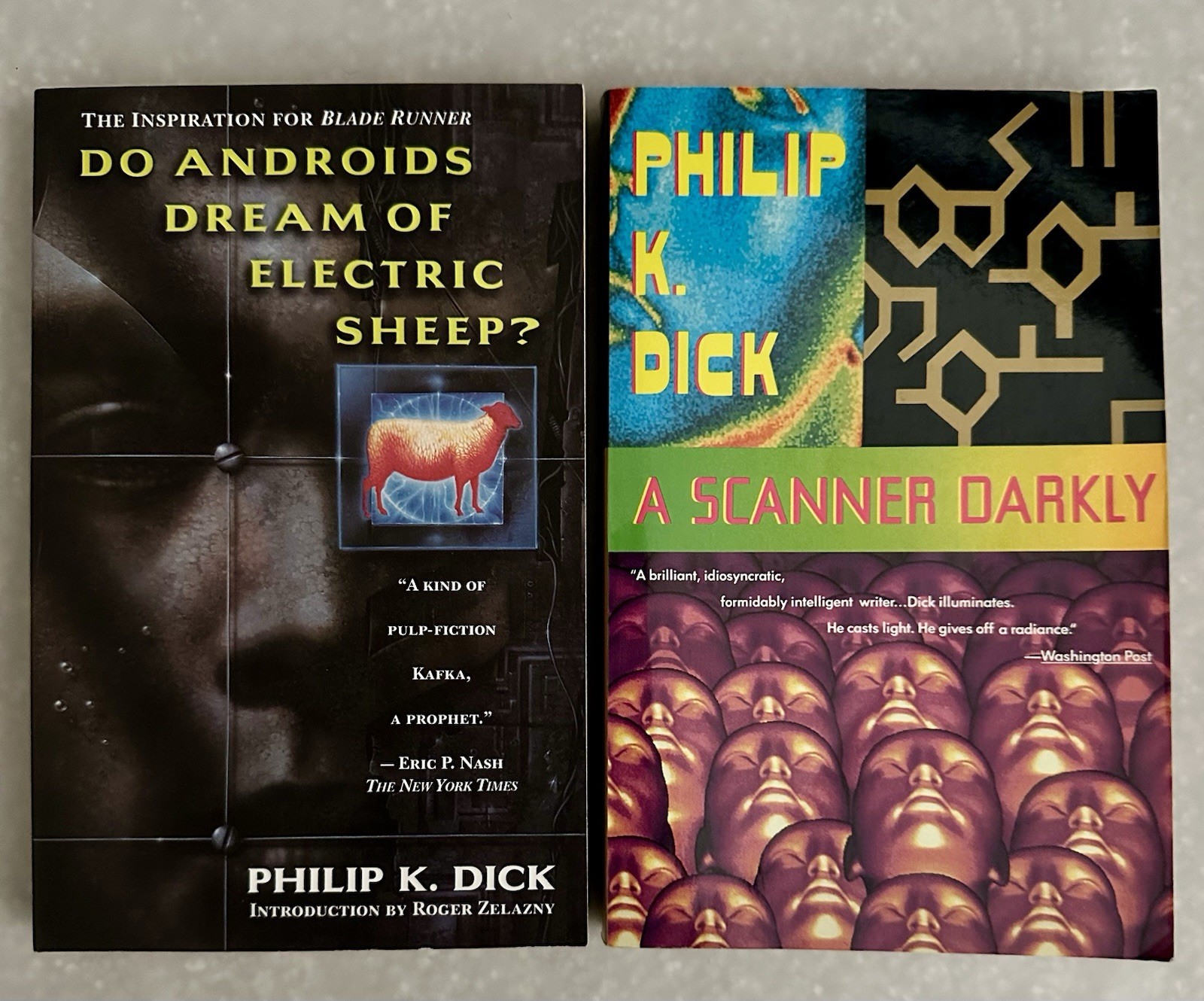 Philip K Dick 2 Book Lot (Do Androids Dream/A Scanner Darkly) 1990s Sci-Fi PBs