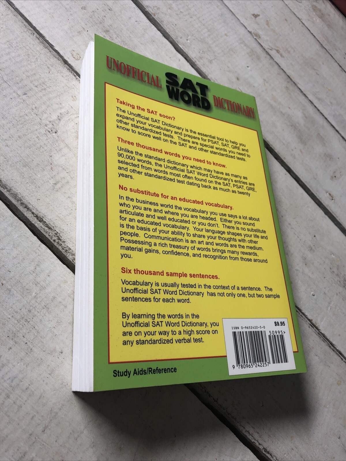 The Unofficial SAT Word Dictionary The Book the College Board Didn’t… Butchers