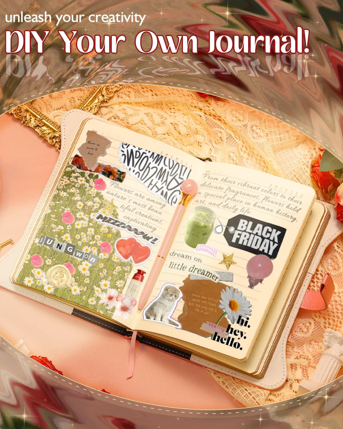 hi! SCI Diary with Lock and Keys for Girls & Women, 360 Pages Journal with Lock