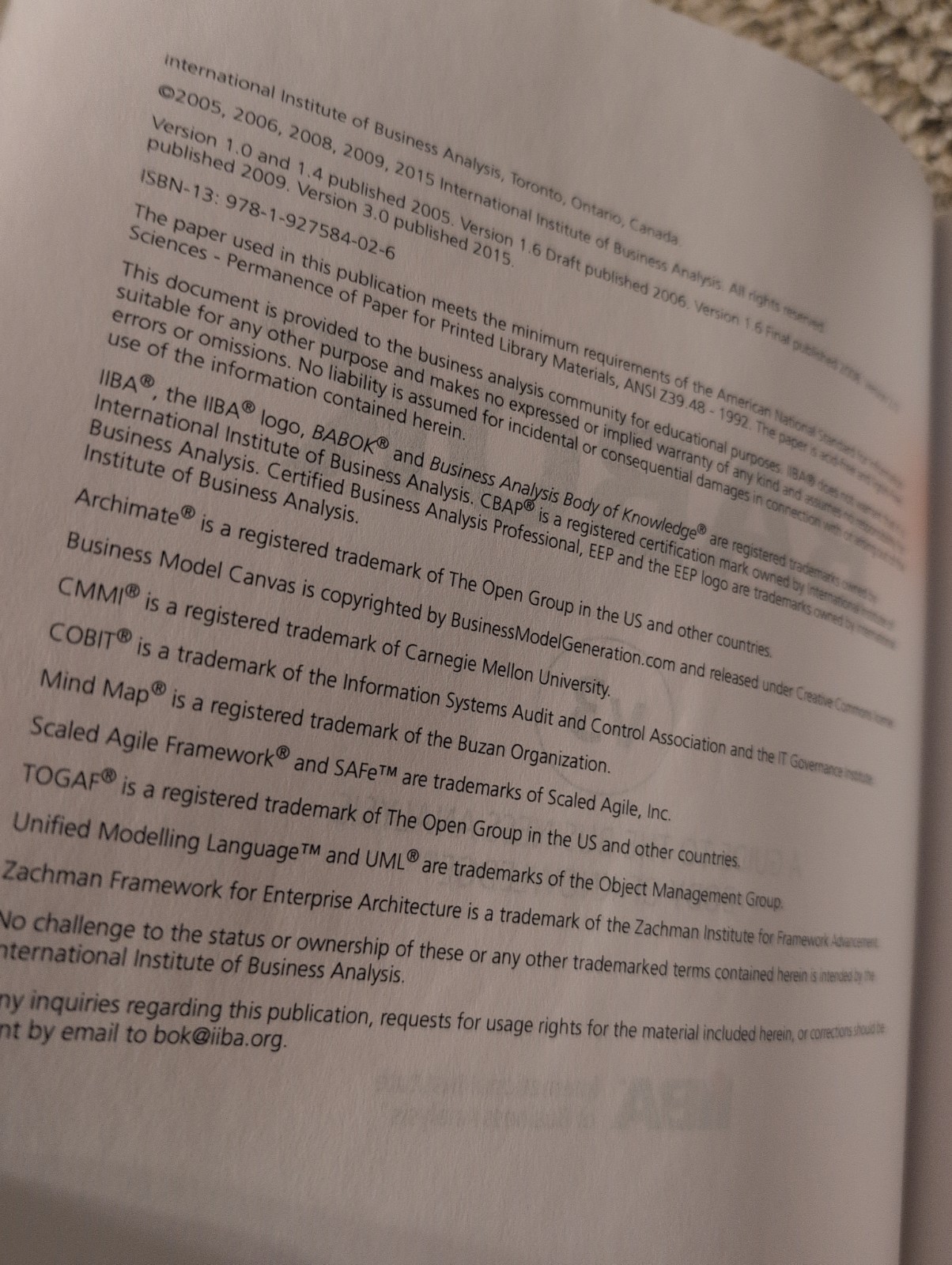 Guide to the Business Analysis Body of Knowledge Babok Guide IIBA (2015) v3
