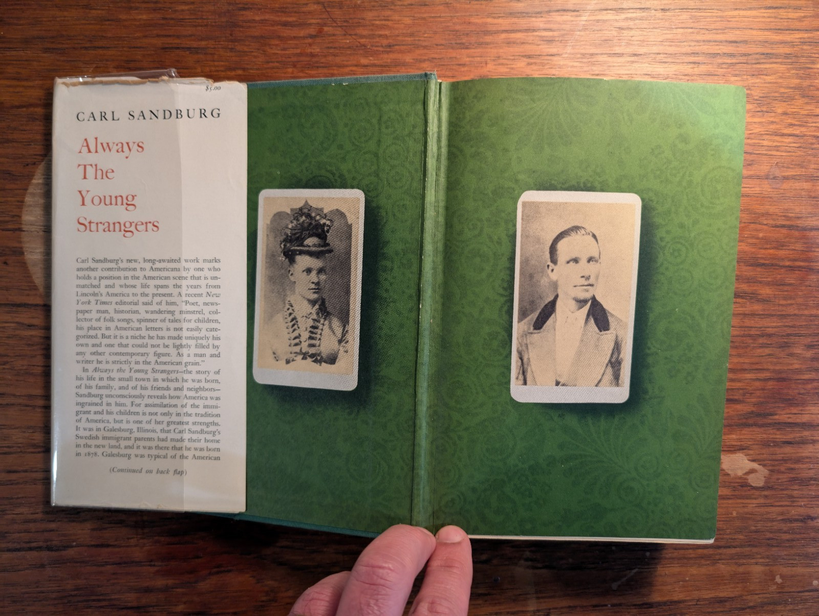 Always the Young Strangers Carl Sandburg 1953 HC/DJ Harcourt Brace SIGNED