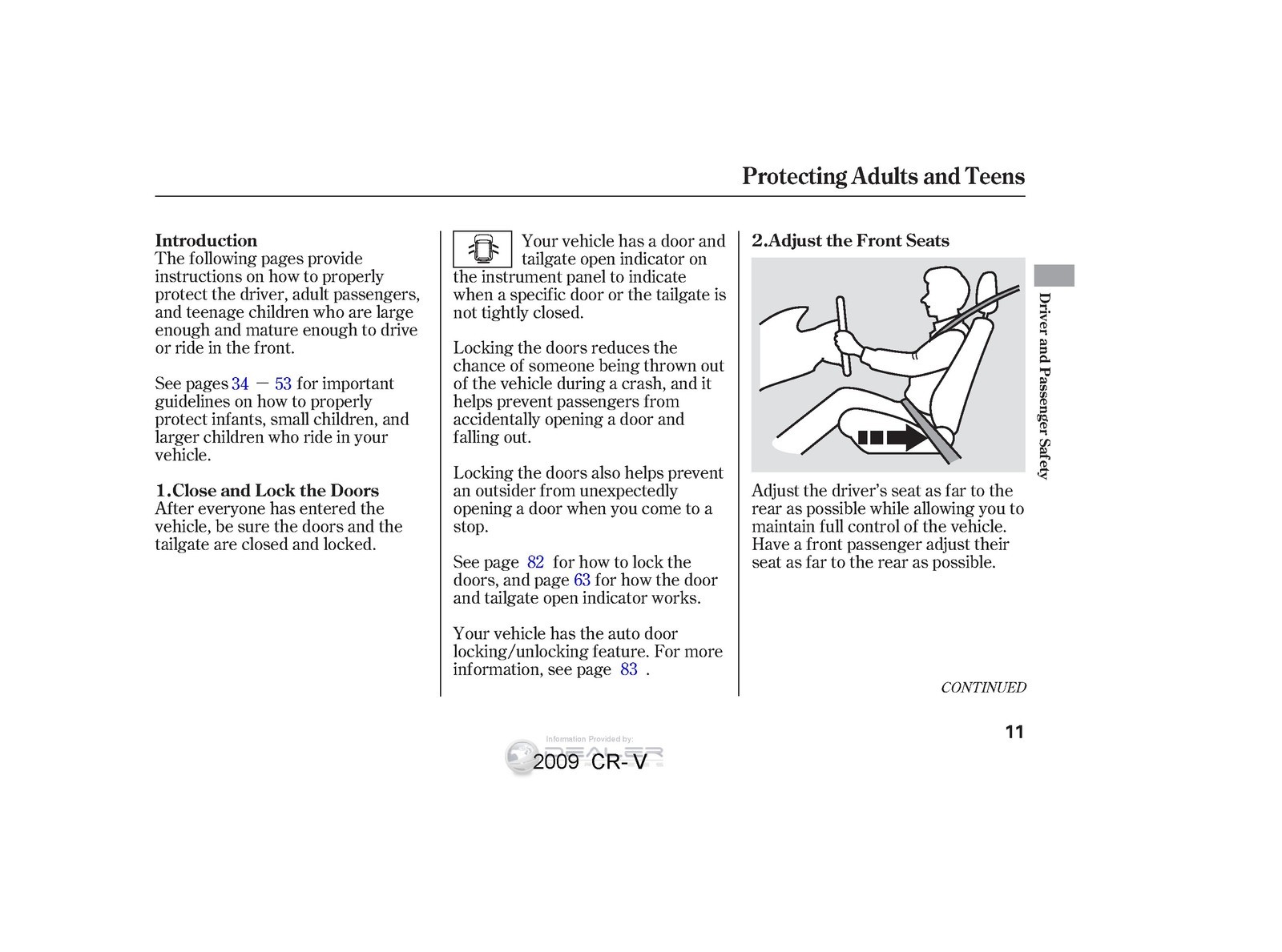 HONDA 2009 CR-V Owners Manual – STEEL WIRE BINDING – PROTECTIVE COVERING