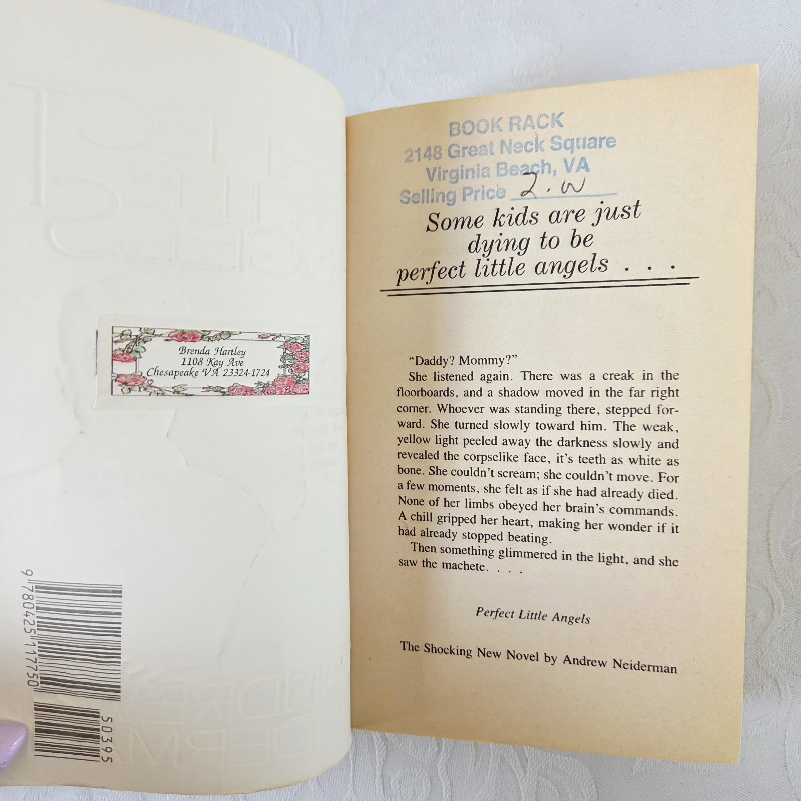 ANDREW NEIDERMAN 1ST EDITION – Perfect Little Angel 1989 (Paperbacks From Hell)