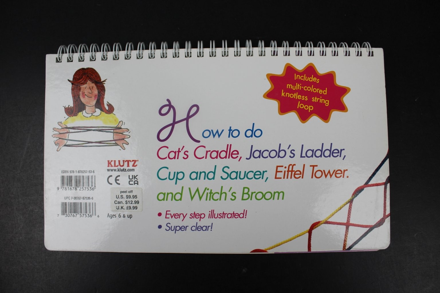 Cat’s Cradle Book of String Figures Editors of Klutz 1993 Activity KLUTZ