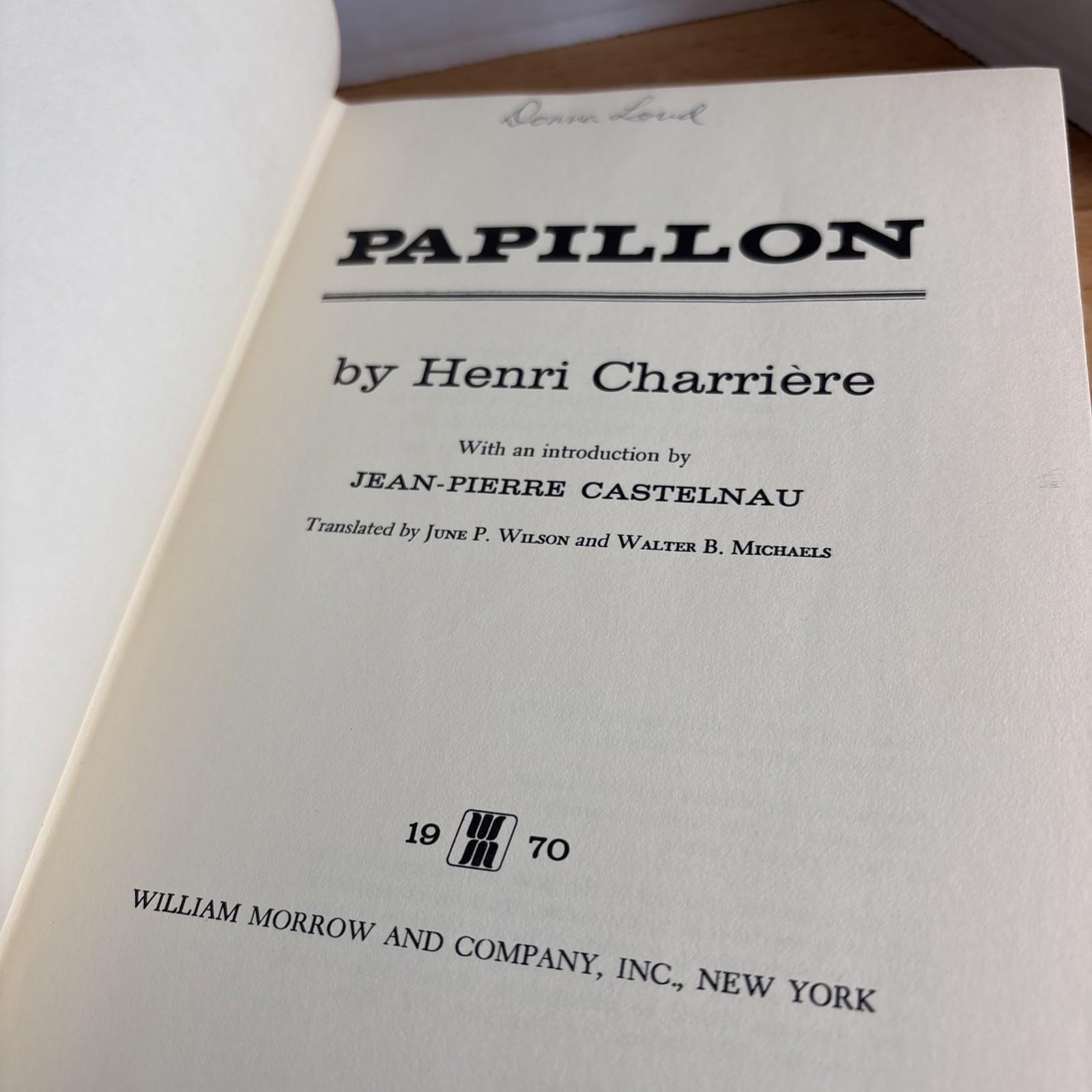 Papillon by Henri Charriere Hardcover 1970 Dust Jacket 434 Pages