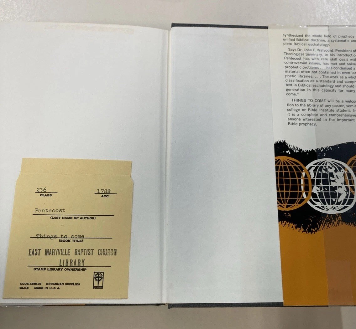 Things to Come A Study in Biblical Eschatology HC DJ J Dwight Pentecost 1974