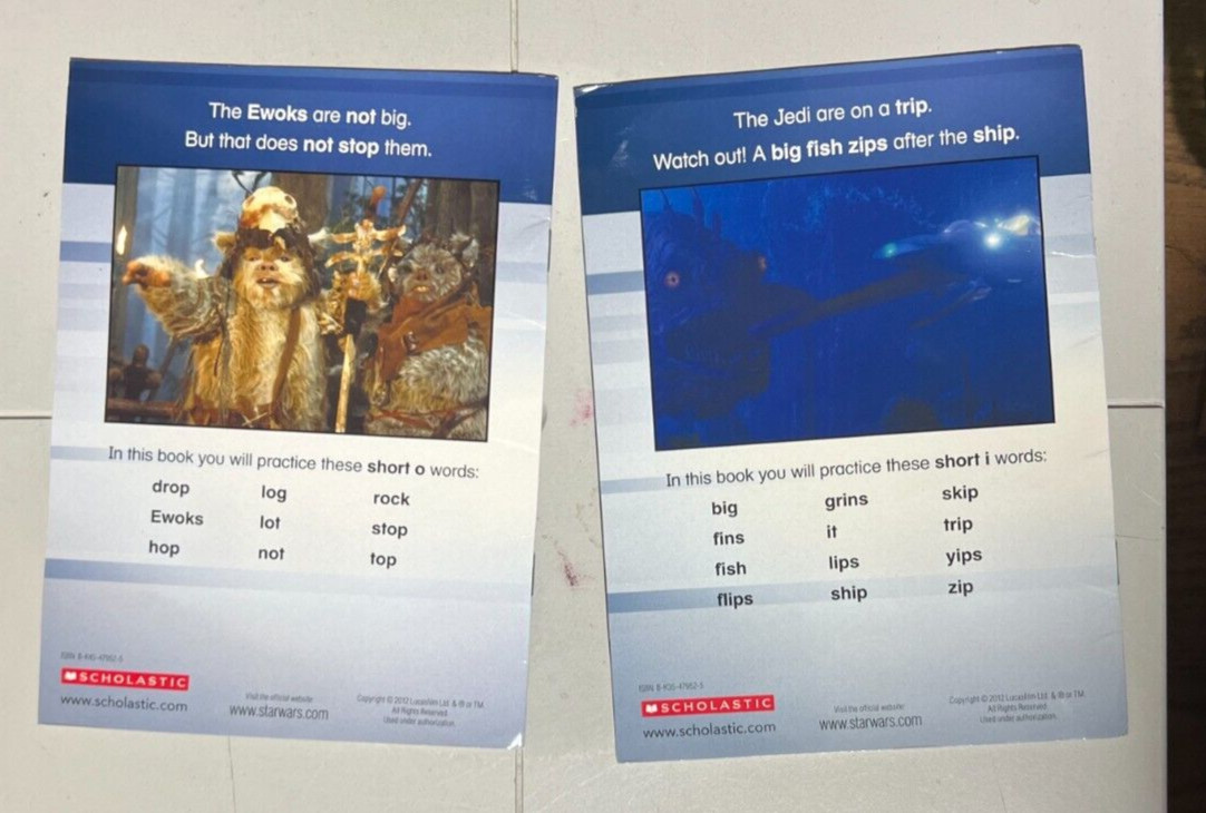 Star Wars Phonics Lee 2012 Quantity pack (Missing 2 Books 6/10)