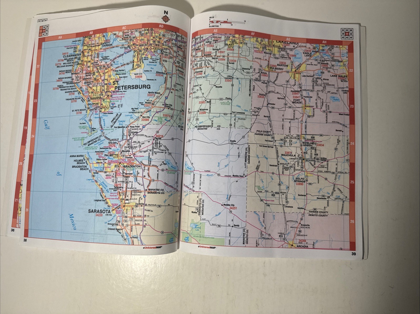 Florida Highway Atlas 2008 Kappa Universal Map Orlando Miami FL Street Guide