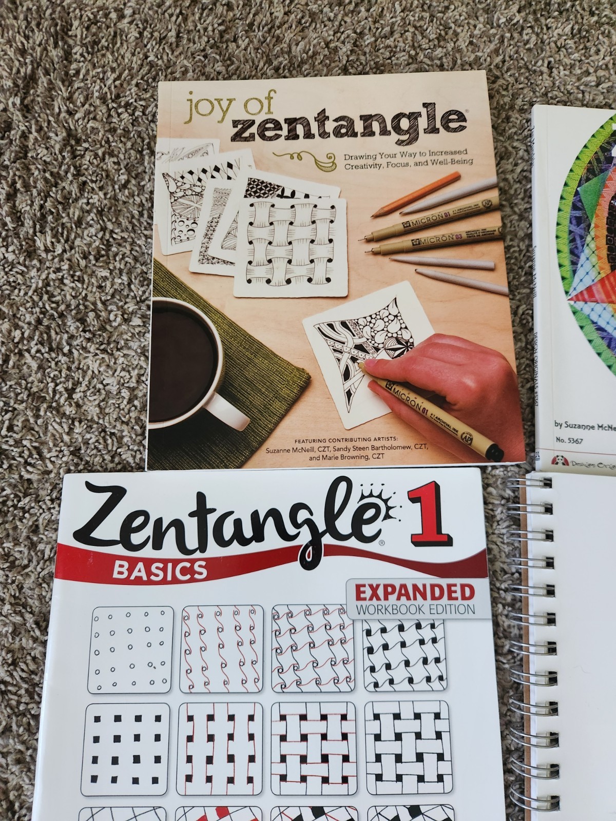3 Zentangle Coloring Work books. 2 Sketch Books, 30 Color Dual Brush Pens